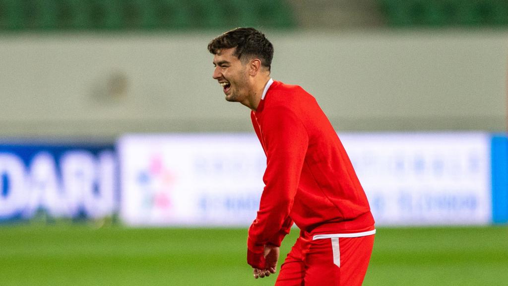 Brahim Díaz, en un entrenamiento con Marruecos.