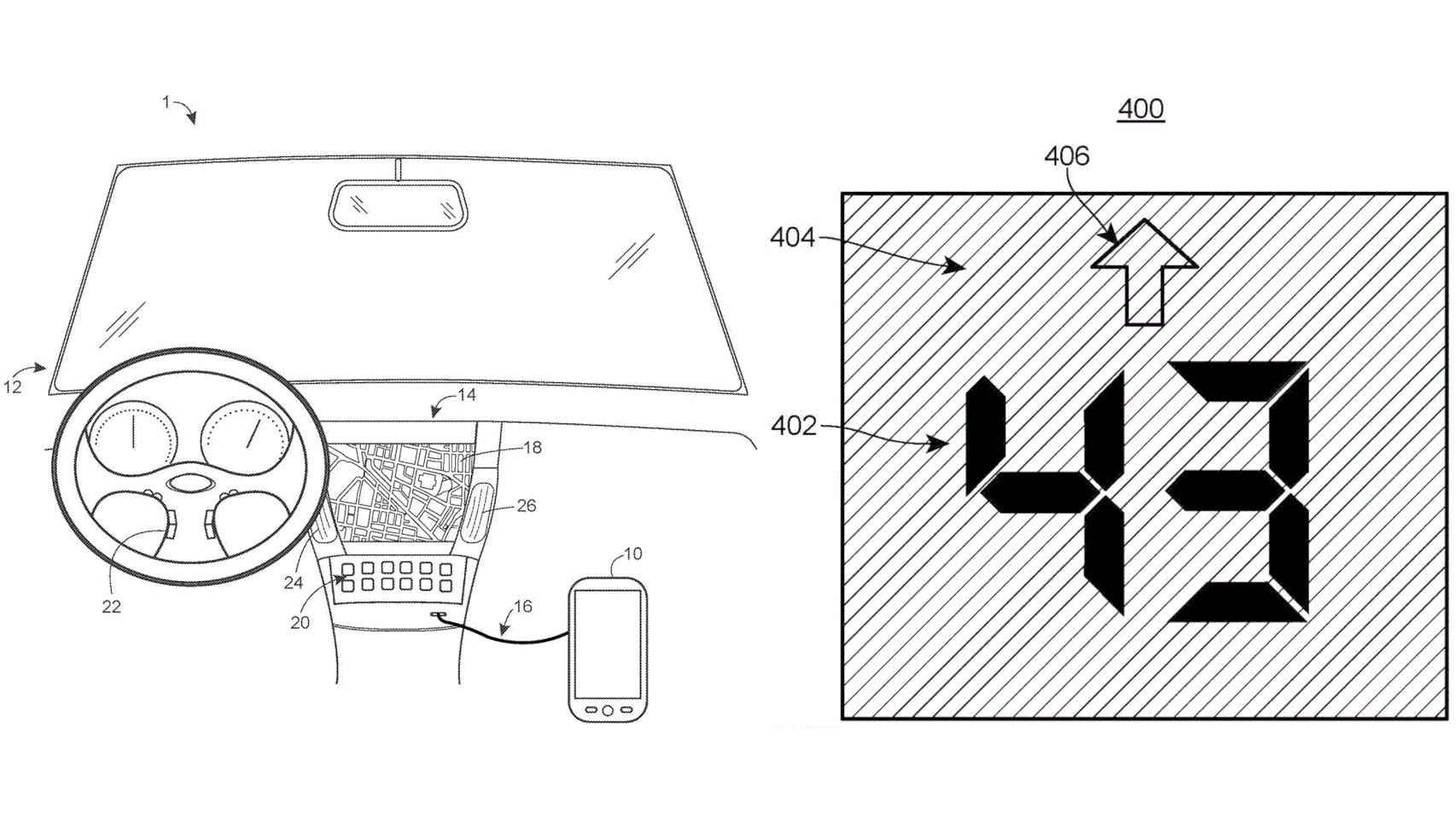 La patente de Google detalla un sistema que indica una velocidad objetivo en el coche