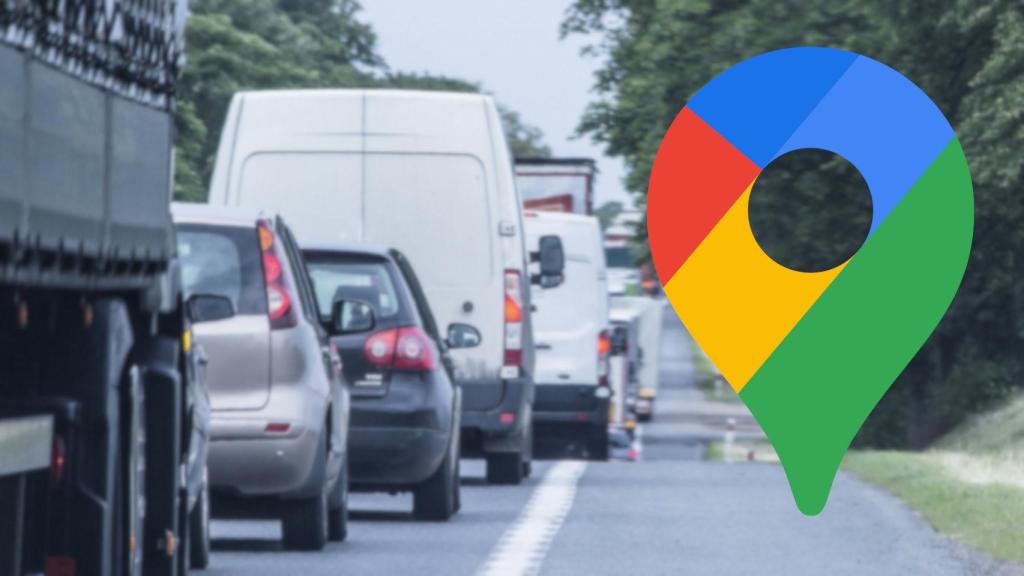 Icono de Google Maps sobre un atasco