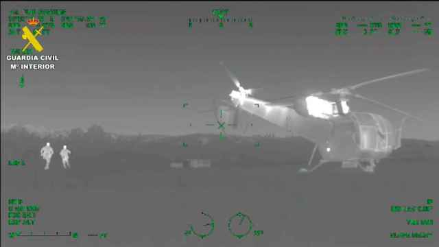 Uno de los helicópteros interceptados en la operación.