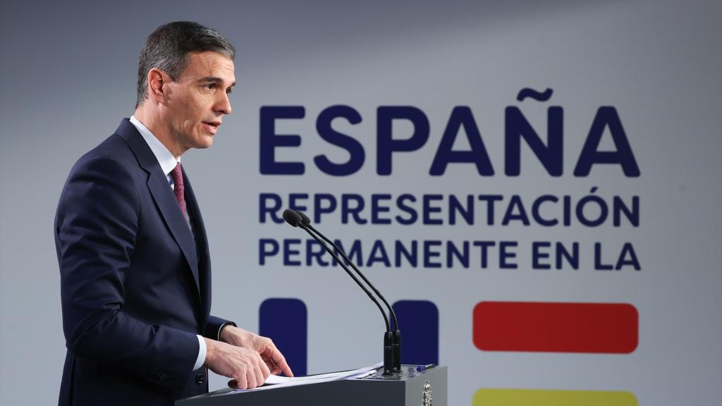 El presidente Pedro Sánchez, este viernes tras participar en una reunión del Consejo Europeo.