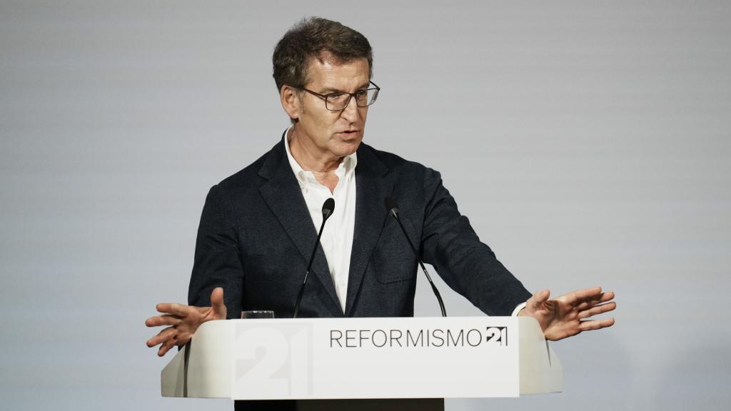 Alberto Núñez Feijóo, este viernes en un acto en Bilbao.