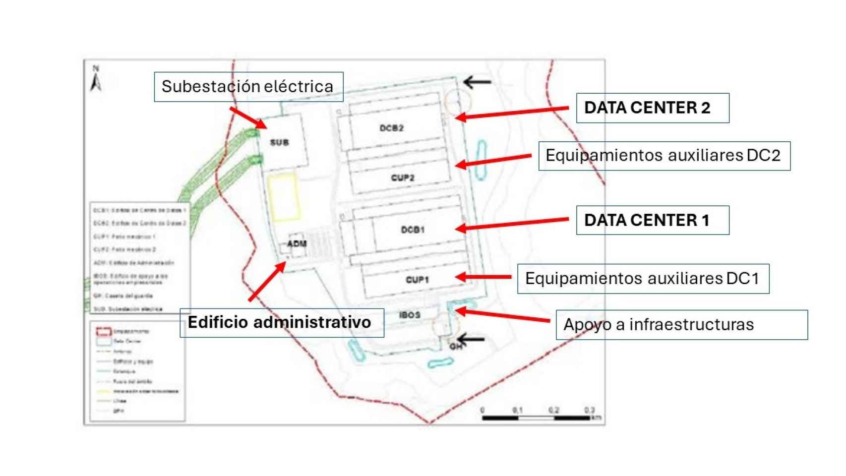 Estructura del Campus Data Center de Meta en Talavera de la Reina.