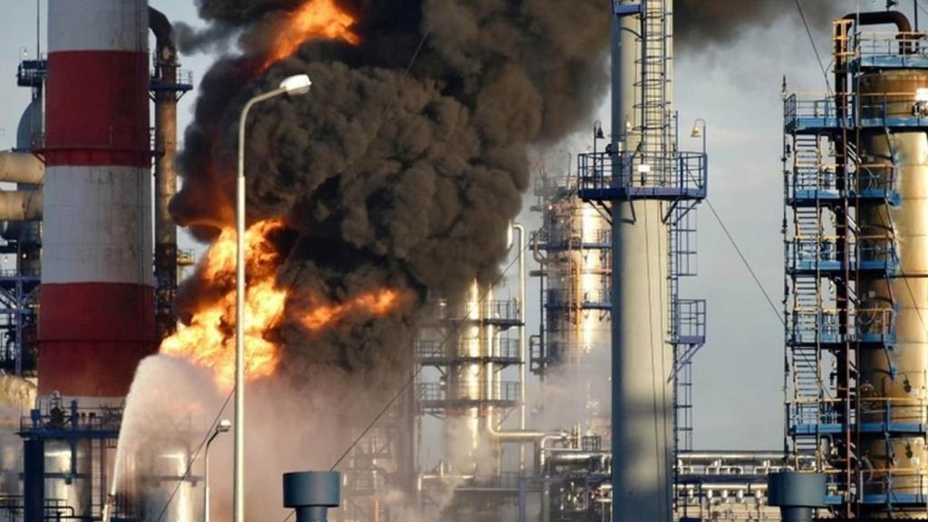 Ataque ucraniano con drones sobre una refinería rusa.