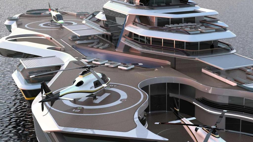 Uno de los helipuertos del yate UAE One