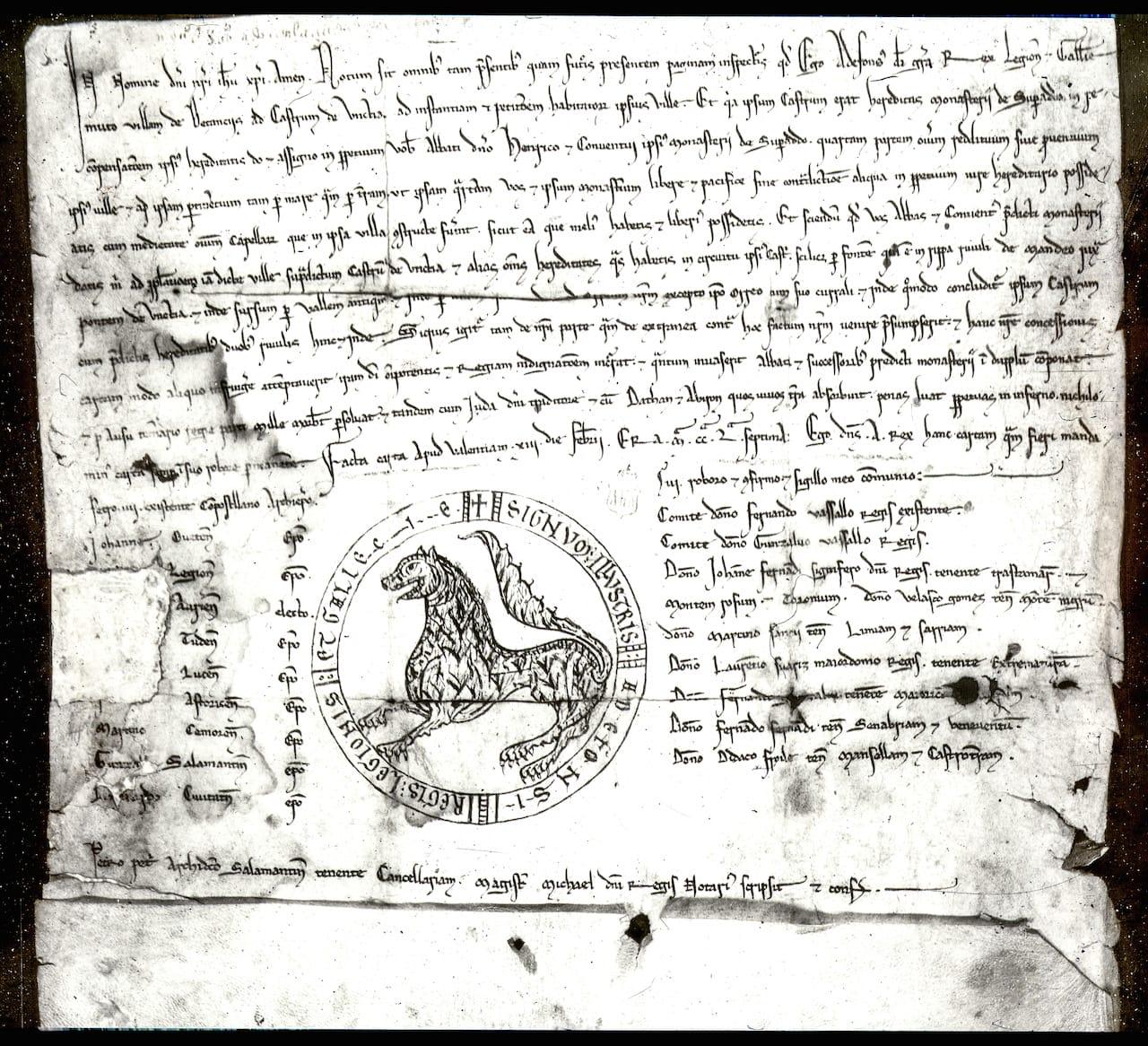Documento de traslado de 1219.