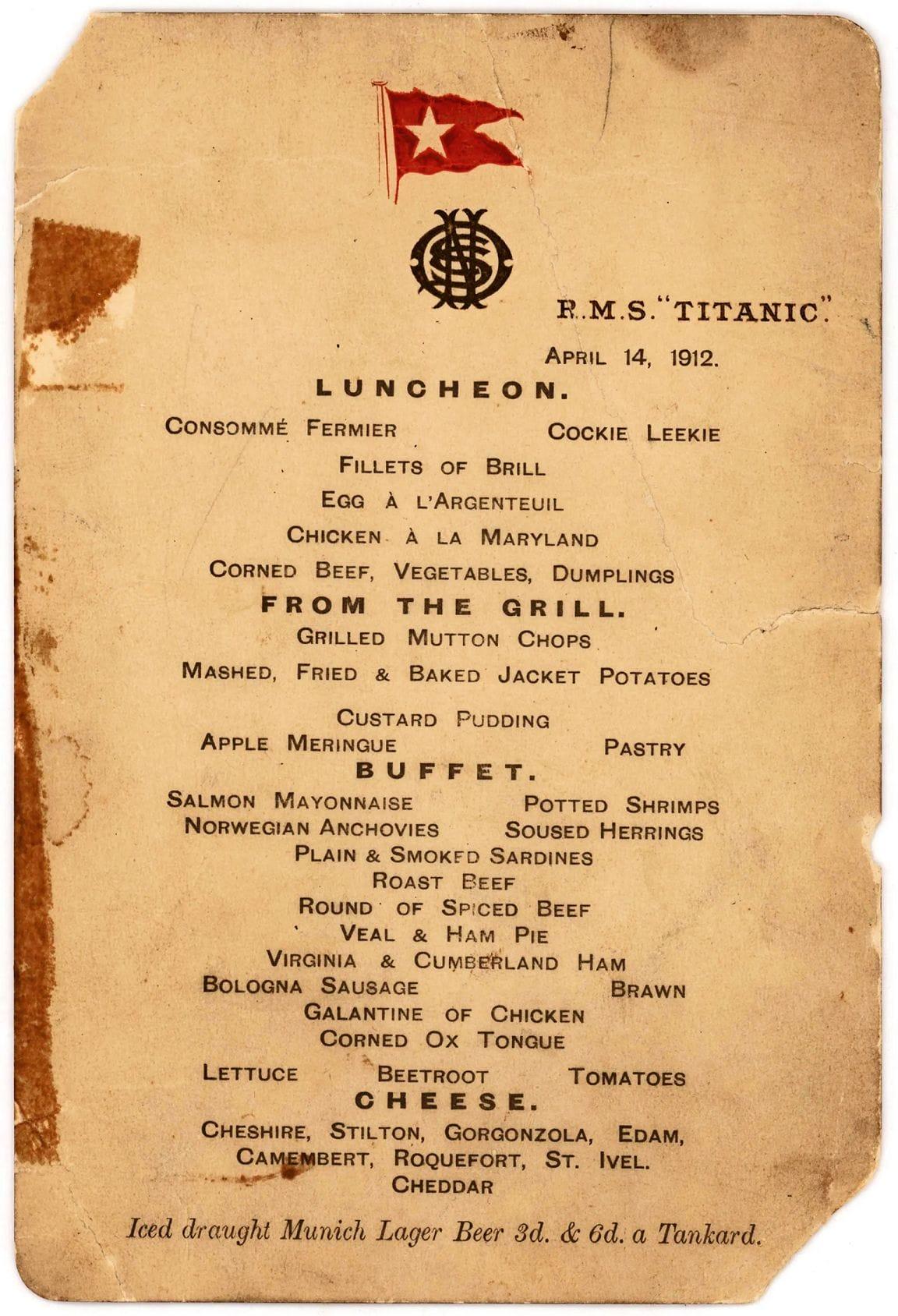 El último menú del Titanic. https://time.com