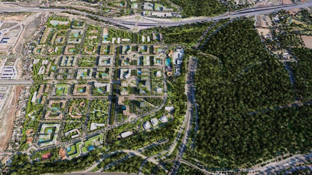 Recreación del futuro barrio de Los Cerros.