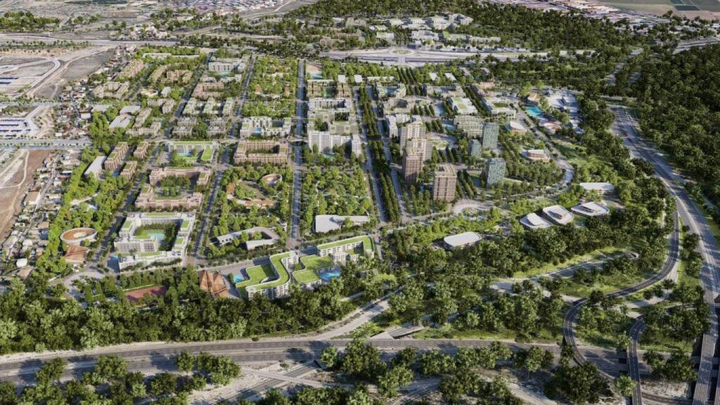 Recreación del futuro barrios de Los Cerros.