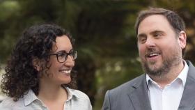 Marta Rovira junto al líder de ERC, Oriol Junqueras, durante un acto celebrado en septiembre de 2020.