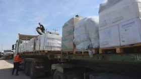 Convoy con ayuda humanitaria destinada a la Franja de Gaza.