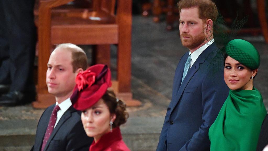 Los príncipes de Gales junto a los duques de Sussex, en Londres, en marzo de 2022.