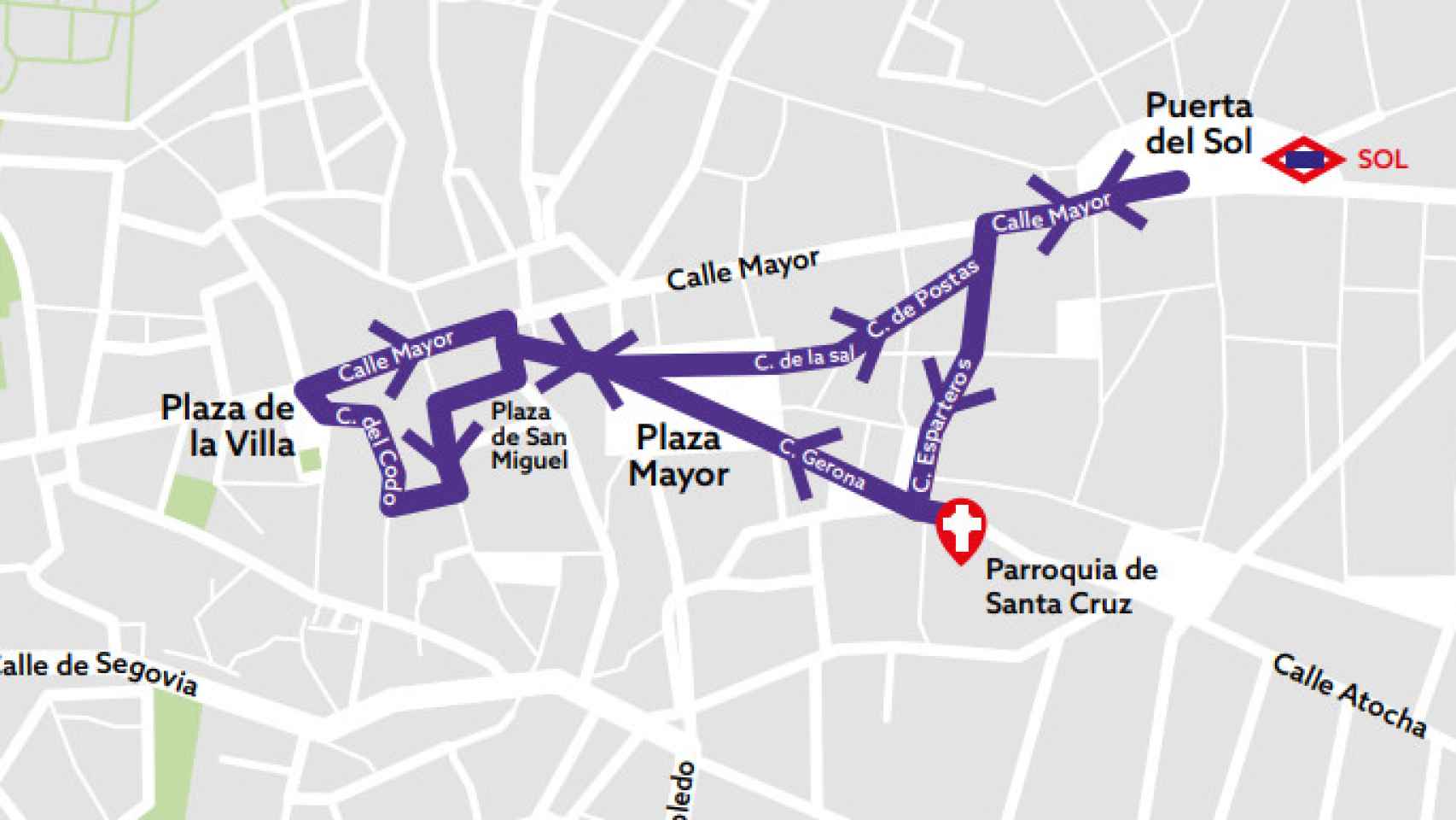 Itinerario de la procesión de María Santísima de los Siete Dolores.