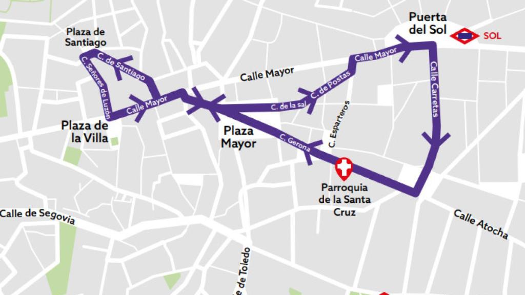 Itinerario de la procesión del Santo Entierro.