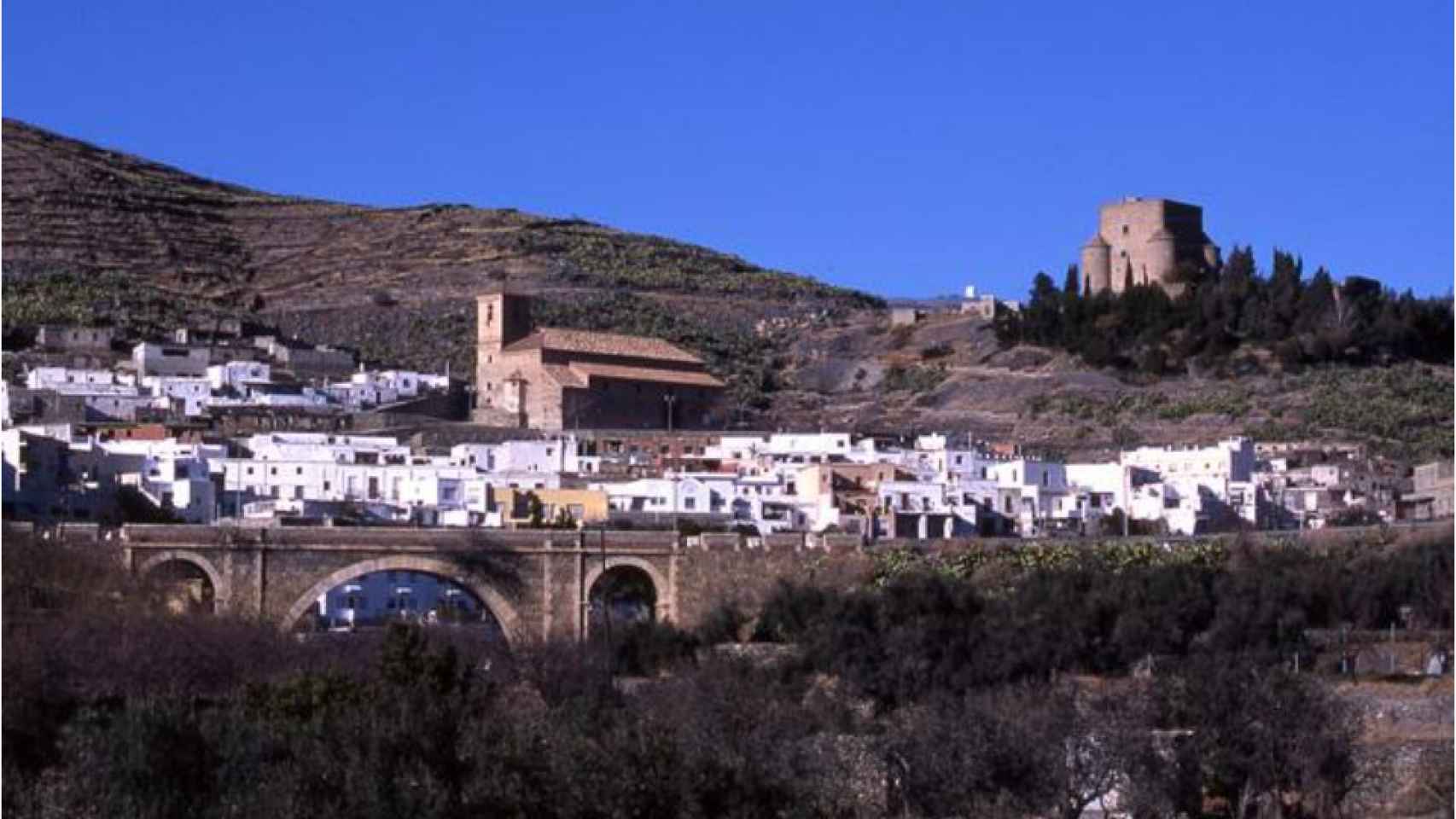 Una vista panorámica del pueblo almeriense de Gérgal difundida en un portal de turismo de la Junta de Andalucía.