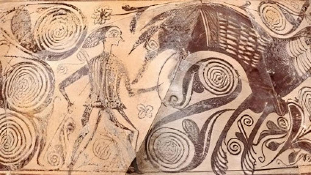 Detalle del 'Vaso del héroe', hallado en La Alcudia, Elche