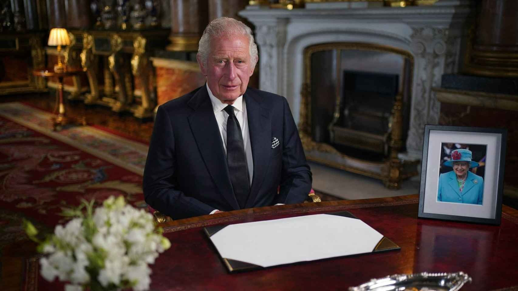 Carlos III, durante su primer discurso como Rey.
