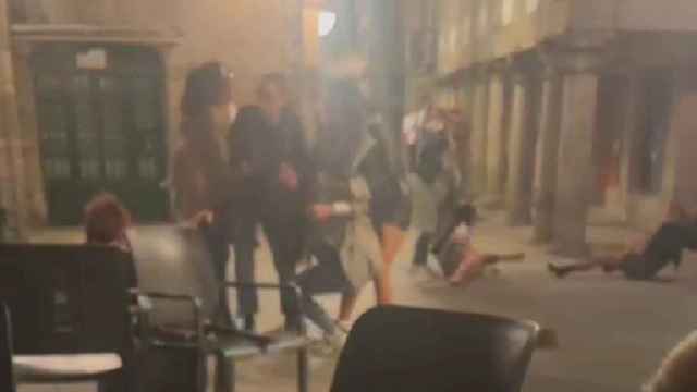 Pelea multitudinaria en el centro de Pontevedra.