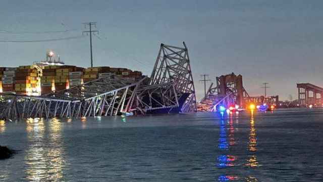 Vista del puente Francis Scott Key después de su derrumbe en Baltimore.