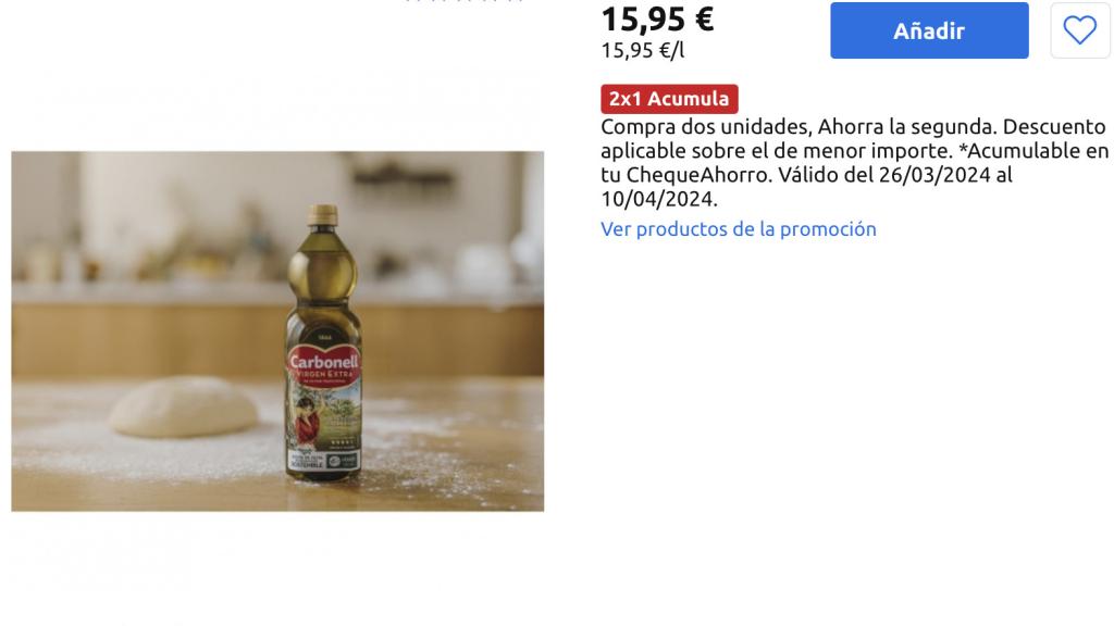 Aceite de oliva virgen extra Carbonell 1 l.