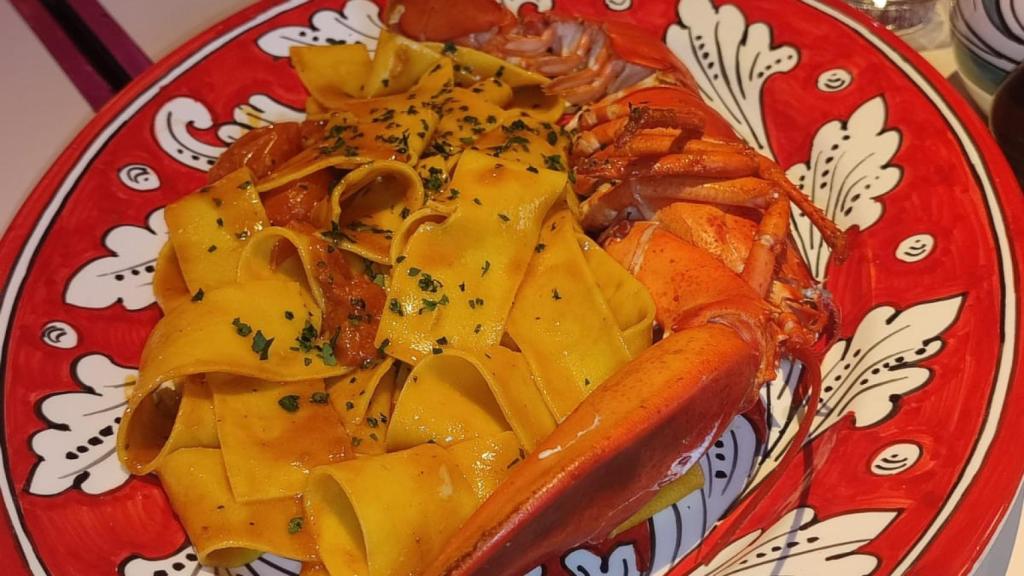 La 'pappardelle' al bogavante.