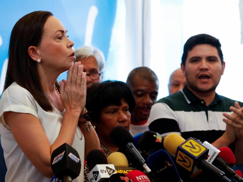 La líder de la oposición venezolana, María Corina Machado, en Caracas.