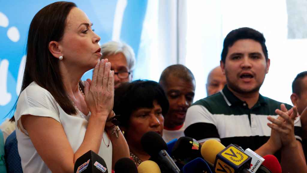 La líder de la oposición venezolana, María Corina Machado, este martes en Caracas.