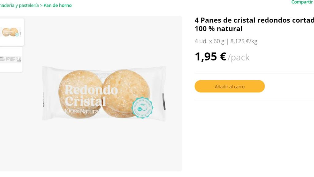 4 Panes de cristal redondos cortados 100 % natural.