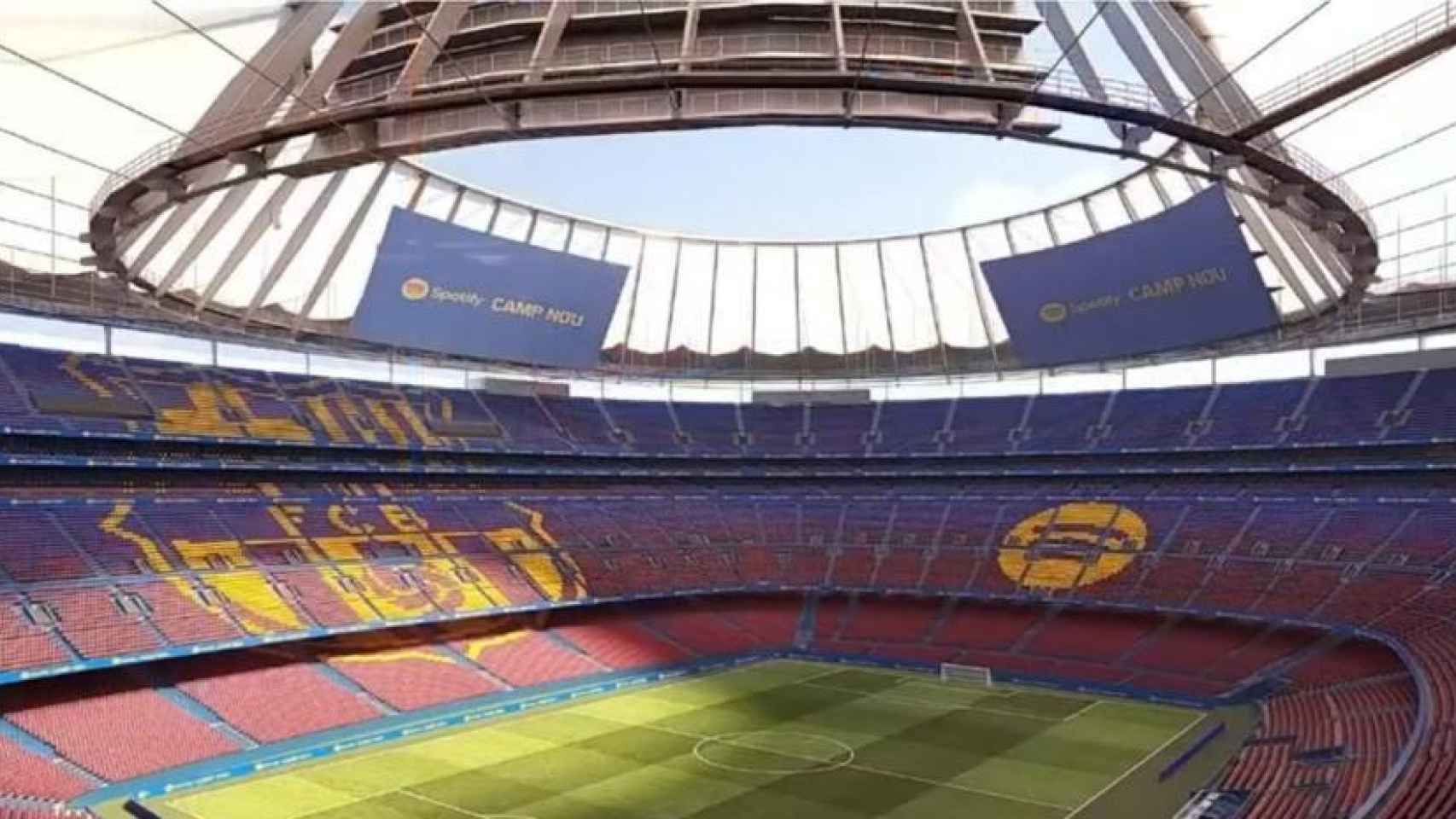 El futuro videomarcador del Camp Nou