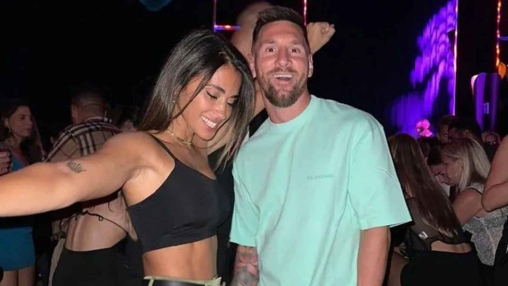 Messi y Antonela en Miami.