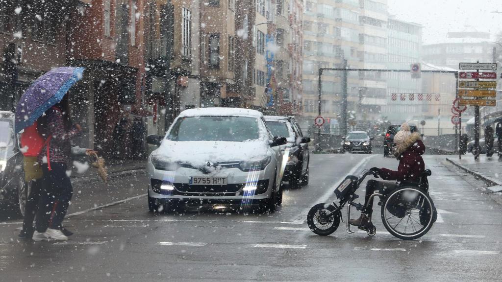 Imagen de una nevada en Palencia.