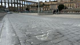 Hundimientos en el firme de la avenida Padre Claret de Segovia