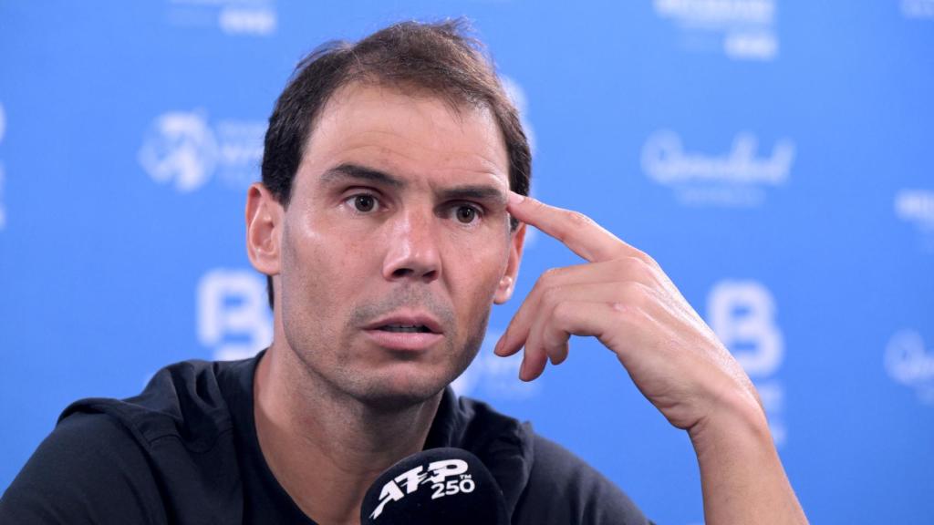 Rafael Nadal, durante una rueda de prensa en Brisbane 2024