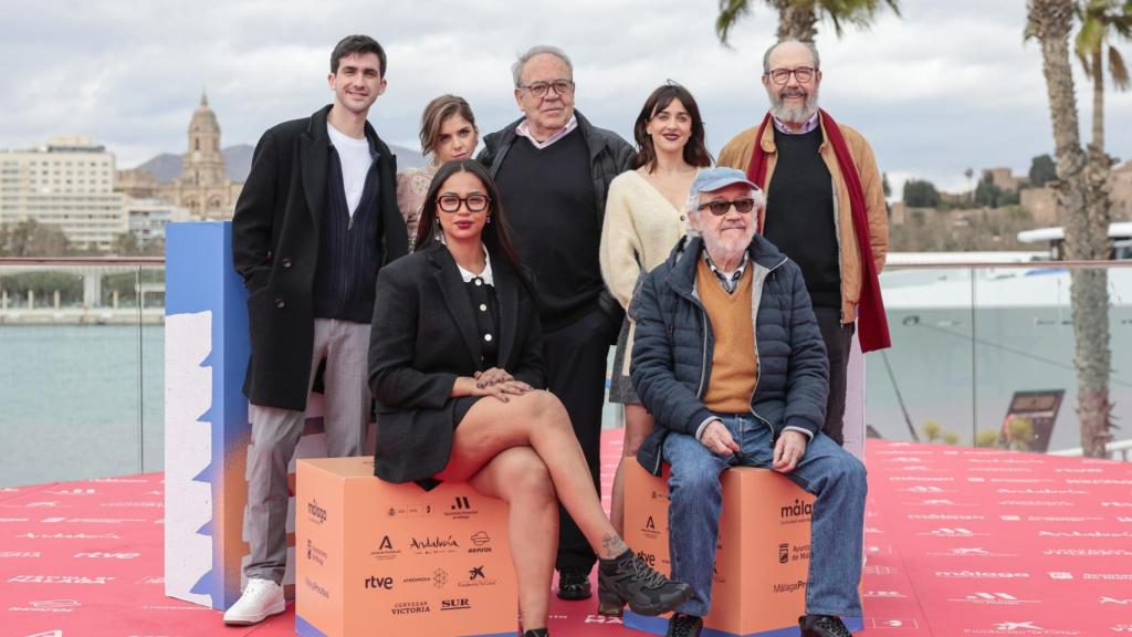 Con todo el elenco de la película en el Festival de San Sebastián.