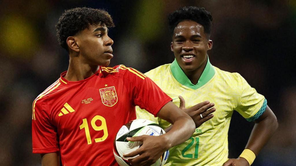 Lamine Yamal y Endrick, en un fotomontaje