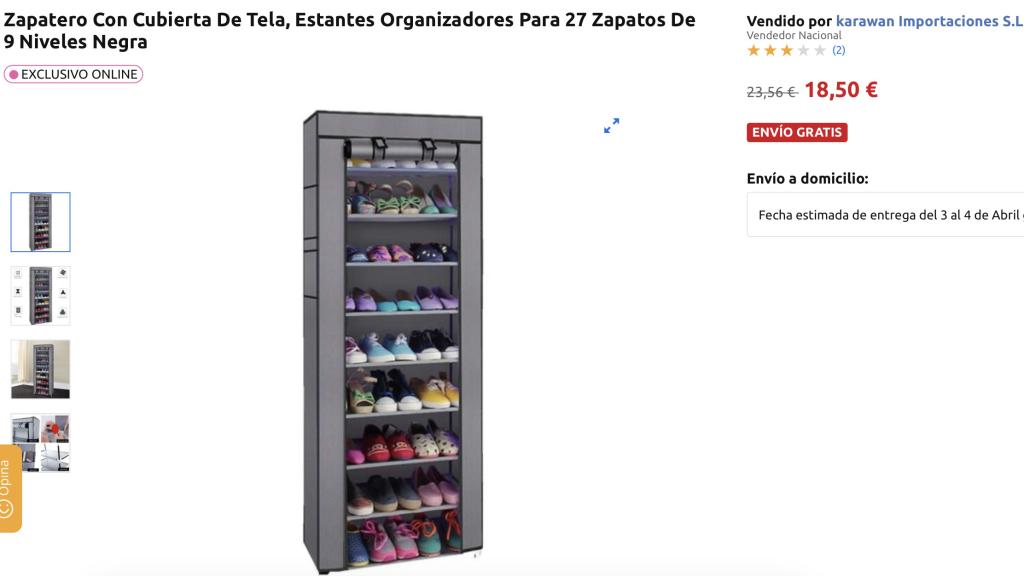 Zapatero de tela.
