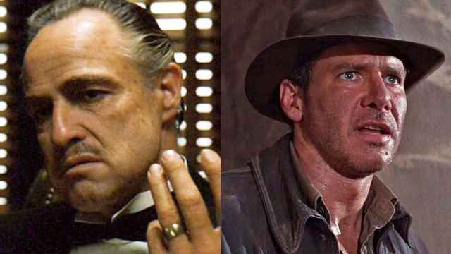 Marlon Brando en 'El Padrino' y Harrison Ford en 'Indiana Jones y la última cruzada'.