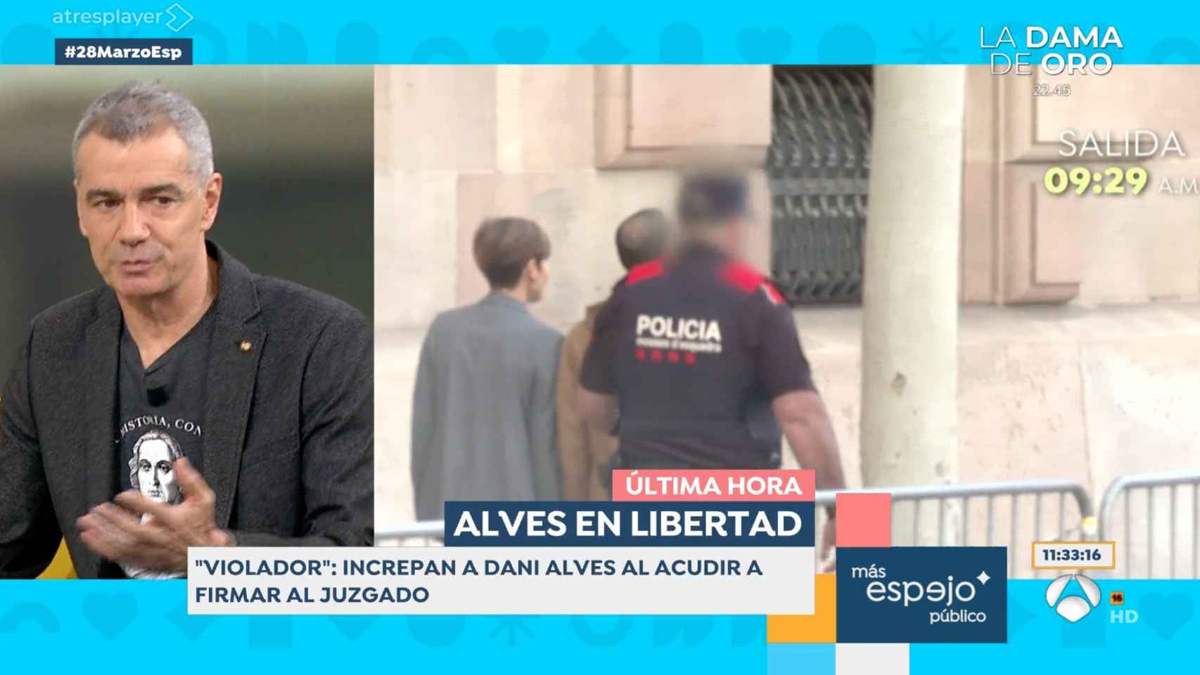 Toni Cantó, comentando la noticia sobre el caso Alves en 'Espejo Público'.