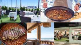Vista de terrazas y platos de los cinco restaurantes mejor valorados para comer arroz en la provincia de Alicante.