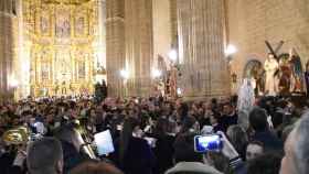 Acto religioso celebrado en la Iglesia de Santiago de Medina de Rioseco en sustitución de la Procesión del Mandato y la Pasión
