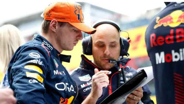 Max Verstappen y su ingeniero Gianpiero Lambiase.