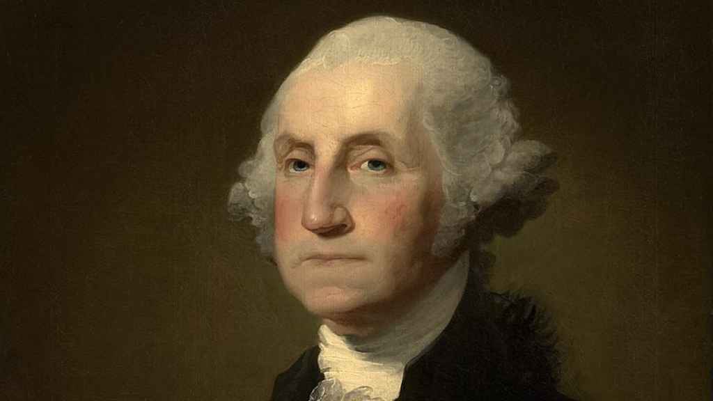 Retrato de George Washington, pintado por Gilbert Stuart.