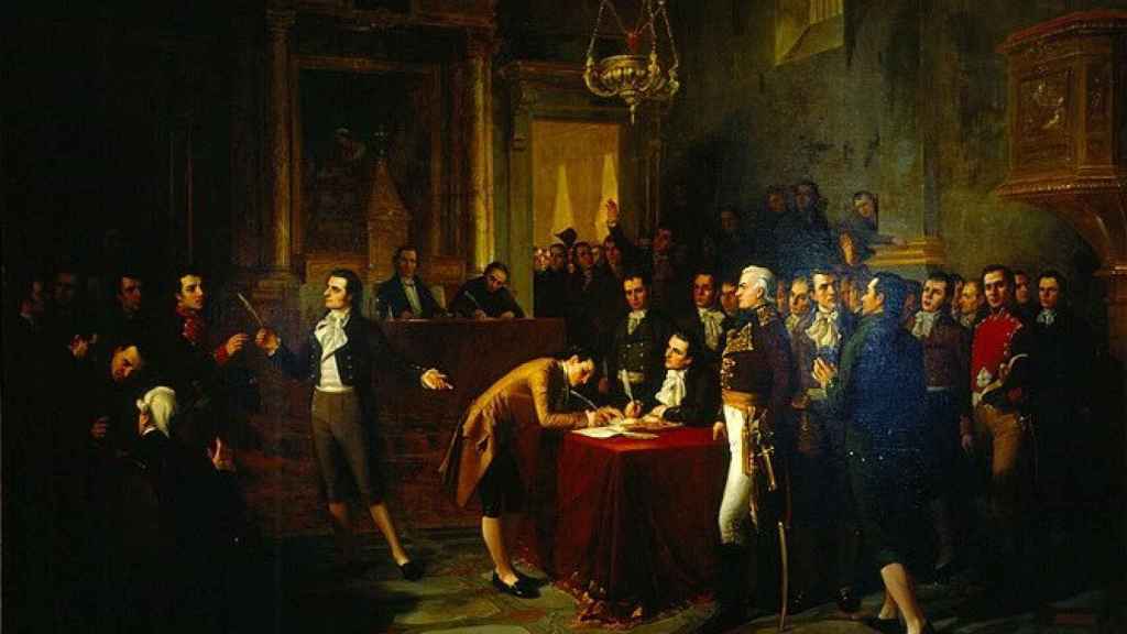 'La firma del acta de independencia', obra de Martín Tovar y Tovar.