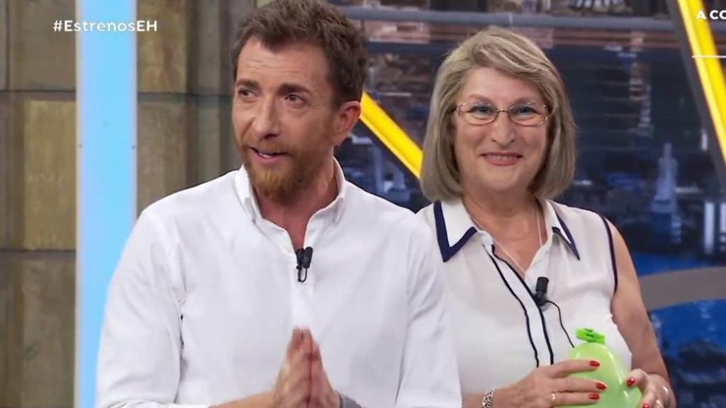 Montaña, con Pablo Motos, durante un programa.