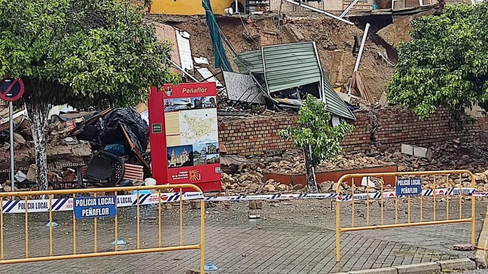 Daños en la localidad de Peñaflor.