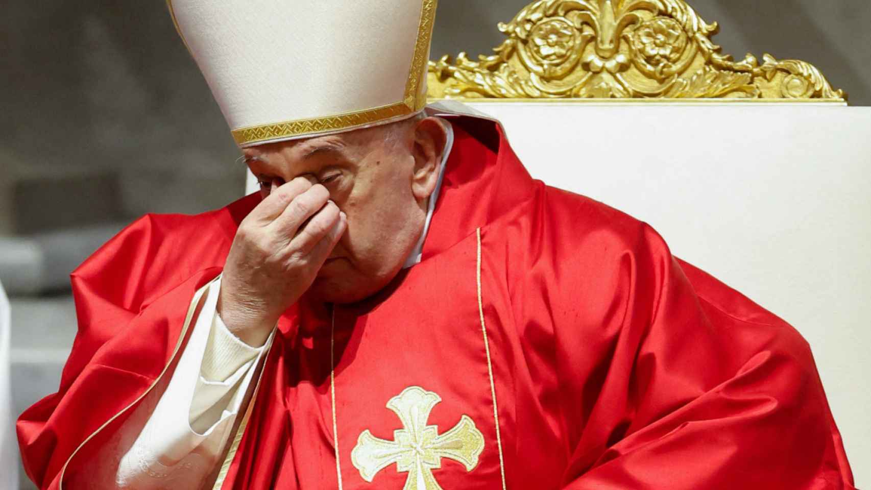 El papa Francisco, durante la celebración matinal del Viernes Santo