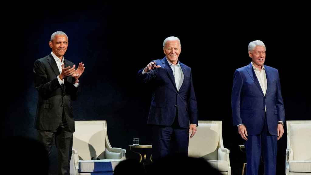 Barack Obama, Joe Biden y Bill Clinton.