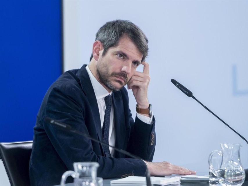 El ministro de Cultura, Ernest Urtasun, durante la rueda de prensa posterior al Consejo de Ministros del pasado martes.