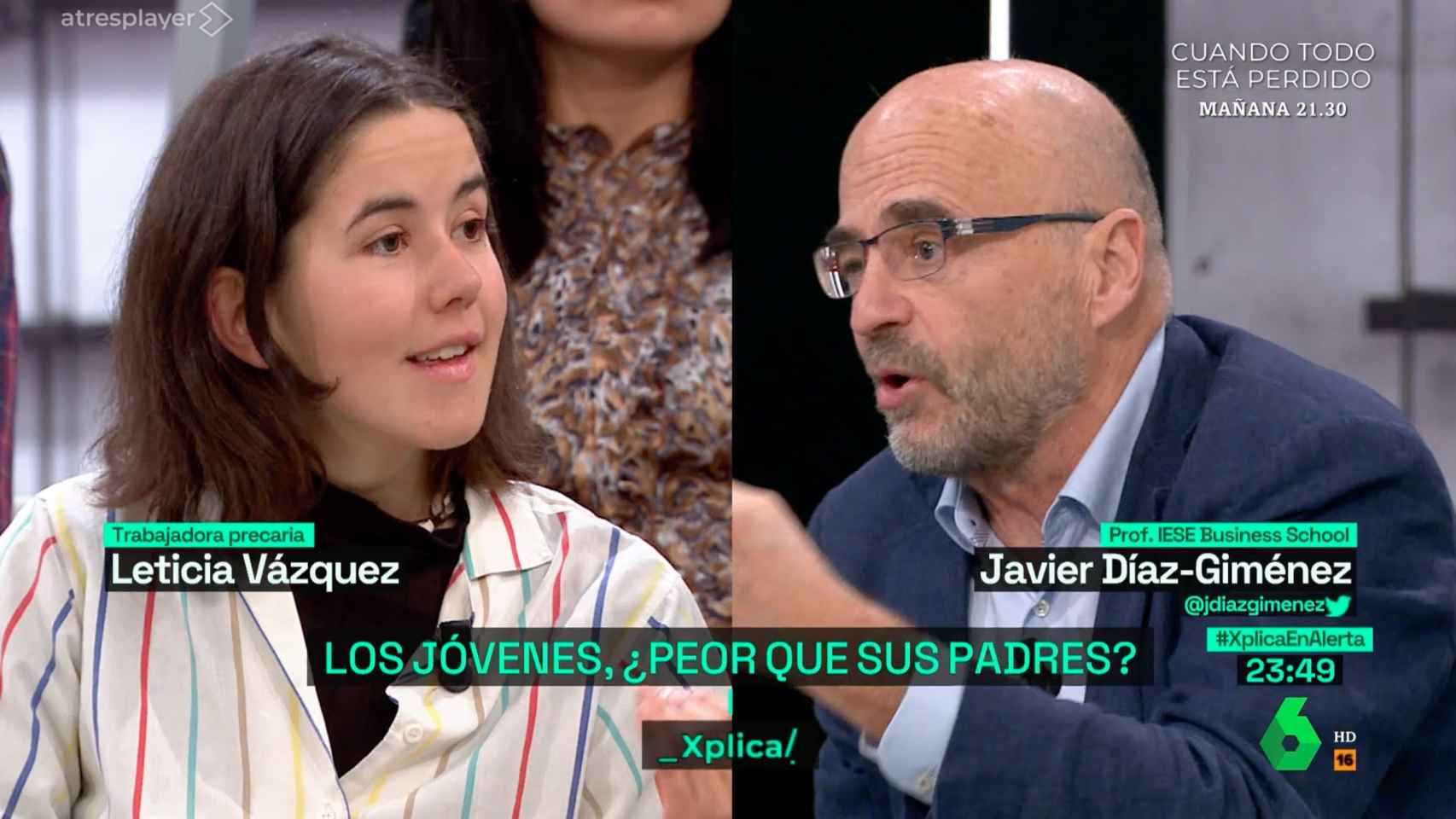 Leticia Vázquez y Javier Díaz-Giménez en 'laSexta Xplica'.