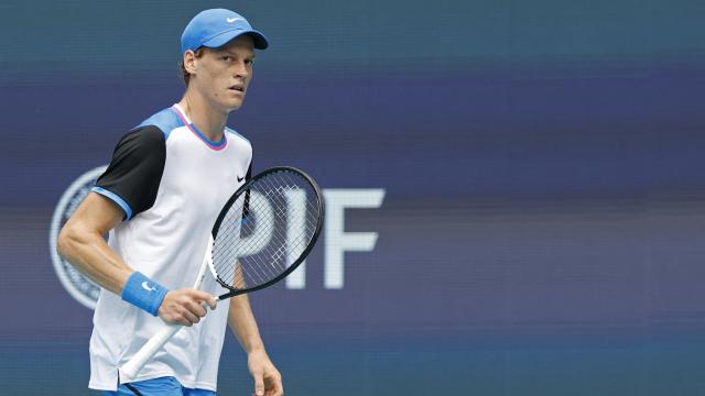 Jannik Sinner celebra un punto en el Masters 1000 de Miami.